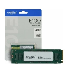 Disco de Estado Sólido Crucial E100 de 480Gb PCIe Gen4, NVMe M.2 CT480E100SSD8