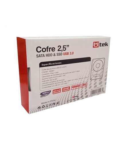 Cofre porta disco duro SATA 2,5 color negro / mod. UL-HDD0CBL