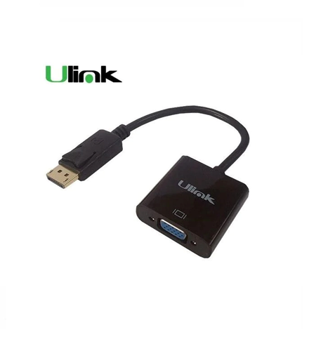  Adaptador de video Display Port Macho a VGA hembra color negro/ mod. UL-DPVGA